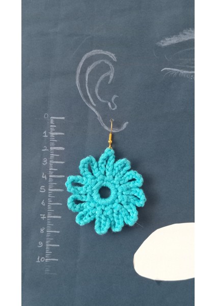Örgü Crochet Çiçek Motifli Küpe fiyatları