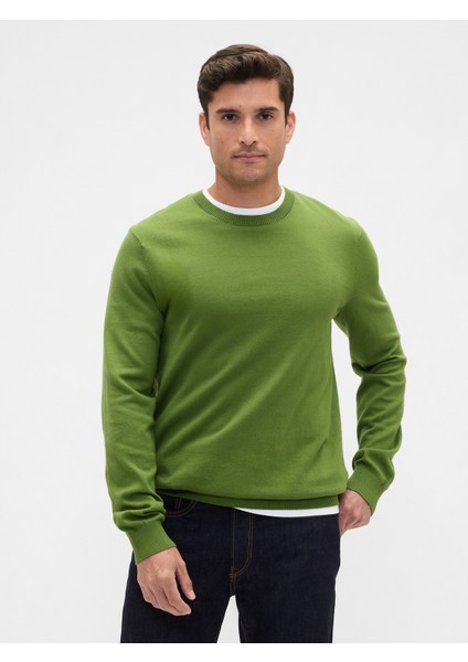 Erkek Açık Yeşil Bisiklet Yaka Kazak