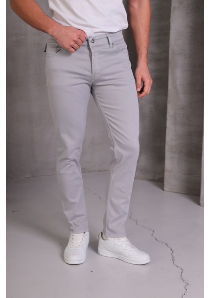 Erkek Krem Slim Fit Pantolon