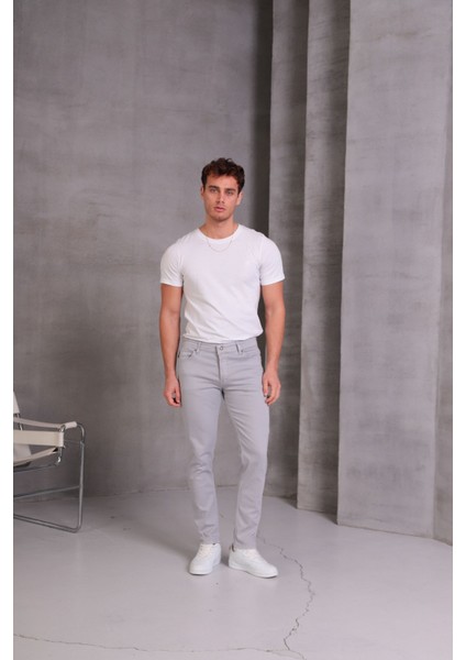 Erkek Krem Slim Fit Pantolon fırsatları