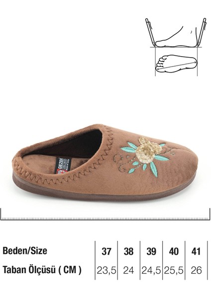 Kadın Kışlık Pu Rahat Taban Nakışlı Tasarım Ev Bahçe Terlik fiyatları