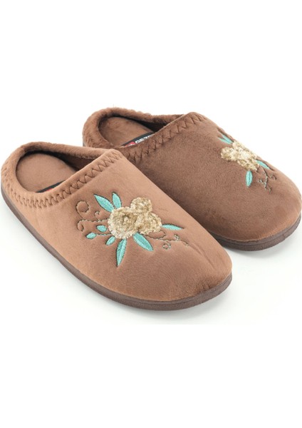 Kadın Kışlık Pu Rahat Taban Nakışlı Tasarım Ev Bahçe Terlik modelleri