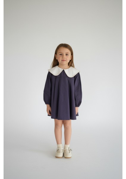 Yakalı Poplin Elbise – Mürdüm fiyatları