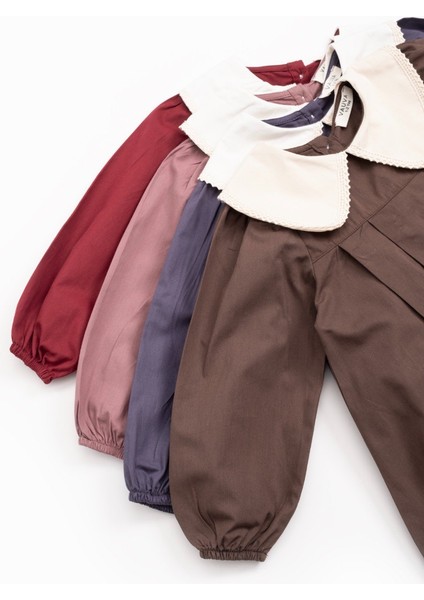 Yakalı Poplin Elbise – Mürdüm modelleri