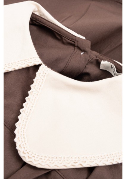 Yakalı Poplin Elbise – Mürdüm indirimleri