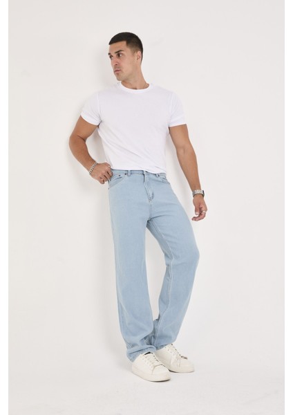 Erkek Mavi Baggy Denim Pantolon fiyatları