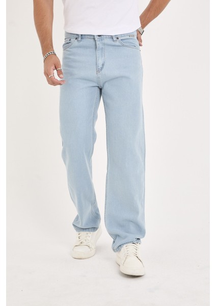 Erkek Mavi Baggy Denim Pantolon fırsatları