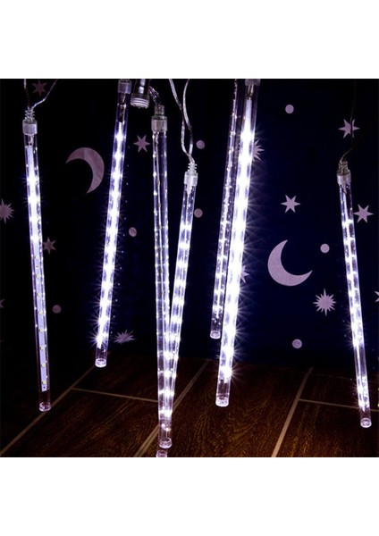 3.2 Metre Meteor LED Işık - Beyaz Kayar Işık Efektli Yağmur Damlası Dekoratif LED fırsatları