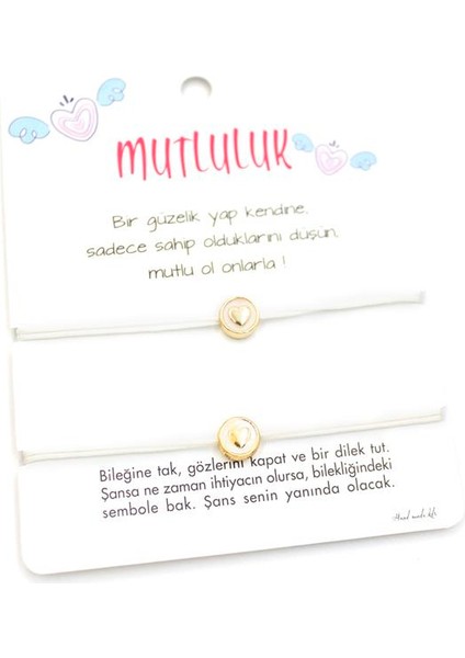 Kalpli Arkadaş Ip Bileklik - Beyaz