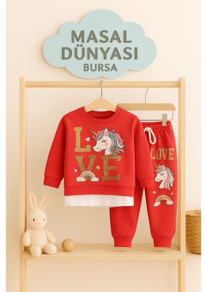 Love Baskılı Unicorn Kız Çocuk Takım 1-2 Yaş fiyatları