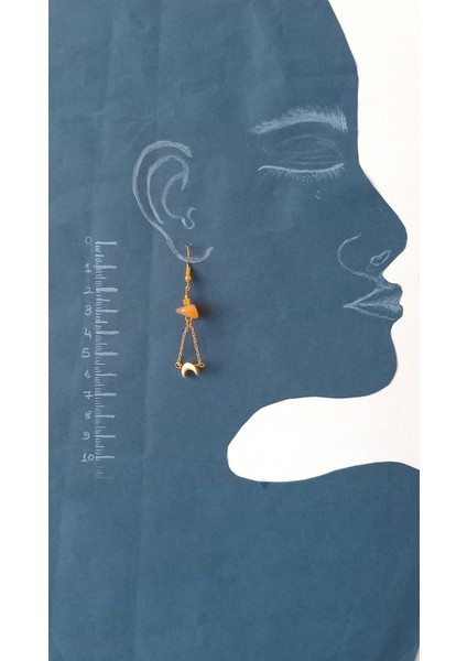 Akik Taşlı Sallantılı Küpe