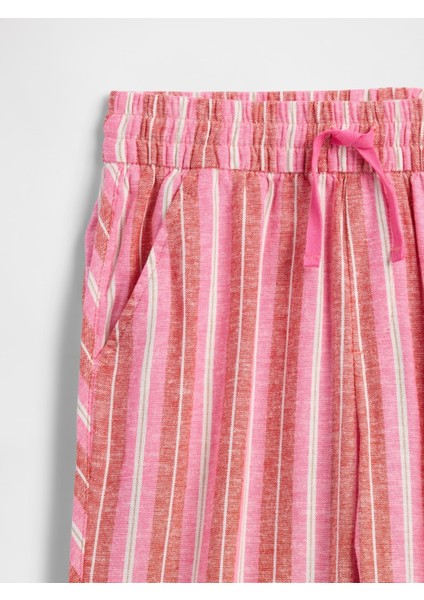 Kız Çocuk Pembe Pull-On Keten Karışımlı Pantolon fiyatları