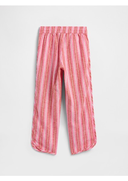 Kız Çocuk Pembe Pull-On Keten Karışımlı Pantolon modelleri