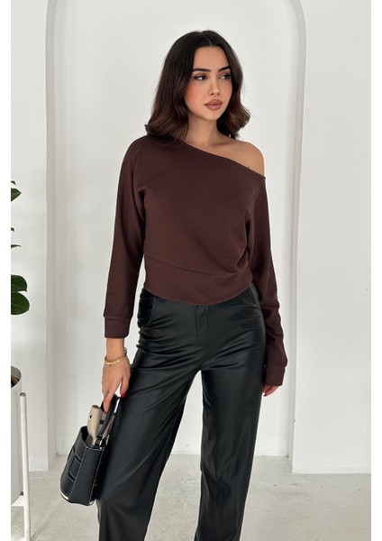 Kadın Omuz Açık Uzun Kollu Bluz – Wine Mood fiyatları