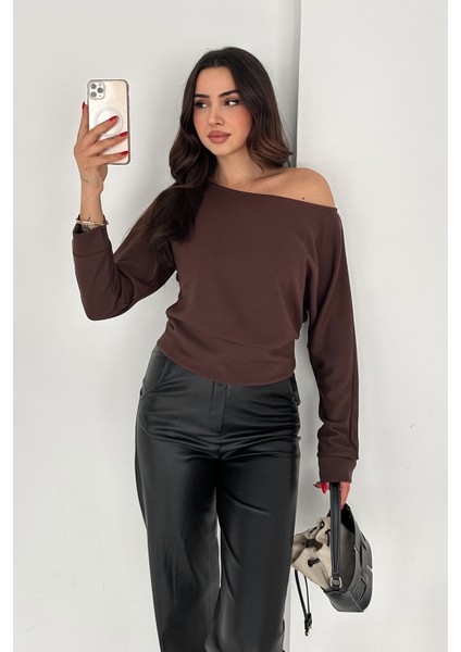Kadın Omuz Açık Uzun Kollu Bluz – Wine Mood modelleri