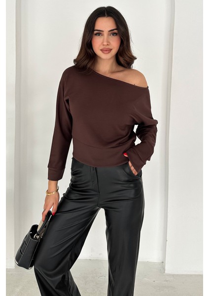 Kadın Omuz Açık Uzun Kollu Bluz – Wine Mood indirimleri