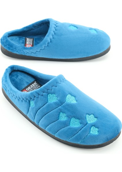 Kadın Kışlık Pu Rahat Taban Nakışlı Tasarım Ev Bahçe Terlik