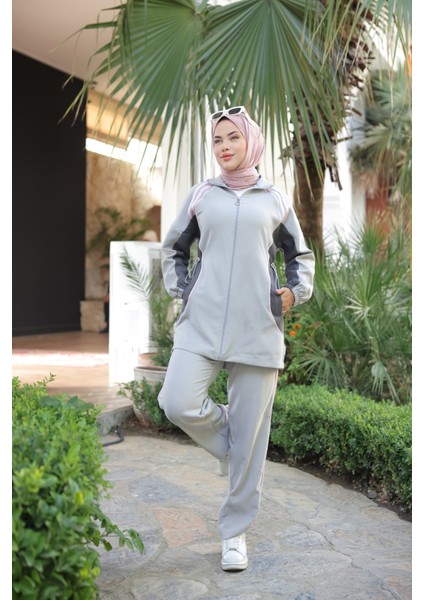 Kadın Tesettür Eşofman Takımı Fermuarlı Alt Üst Eşofman Takımı 499 fiyatları