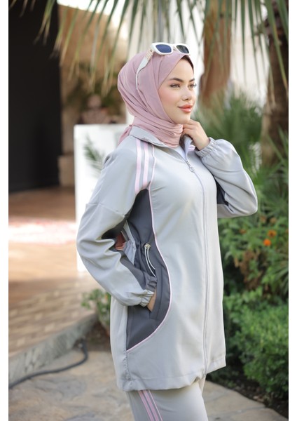 Kadın Tesettür Eşofman Takımı Fermuarlı Alt Üst Eşofman Takımı 499 fırsatları