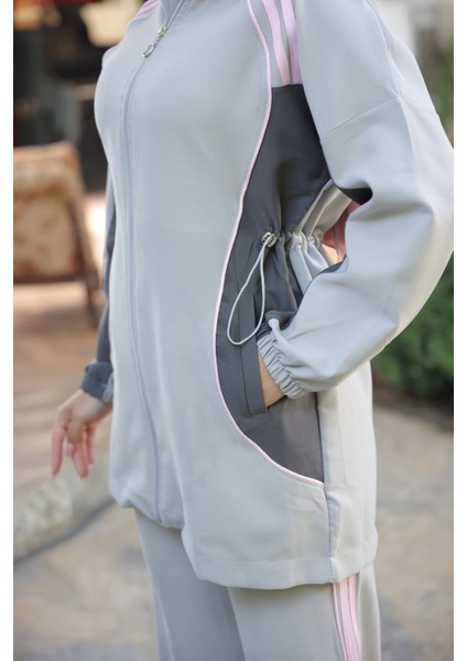 Kadın Tesettür Eşofman Takımı Fermuarlı Alt Üst Eşofman Takımı 499