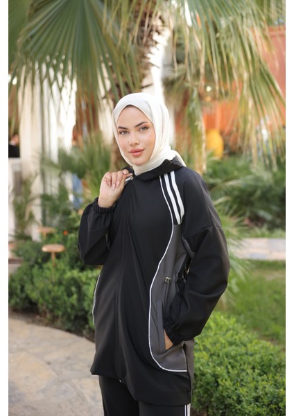 Kadın Tesettür Eşofman Takımı Fermuarlı Alt Üst Eşofman Takımı 499 indirimleri