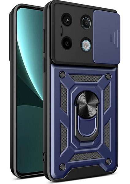Xiaomi Redmi Note 13 Pro 5g Kılıf Magnetik Standlı Kamera Korumalı Slide Sürgülü Cover Kapak