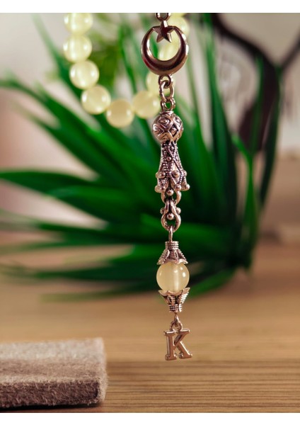 Kedi Gözü Kişiye Özel Harfli Hediyelik Tesbih Gece Karanlıkta Parlar 8 mm Küre Tesbih modelleri