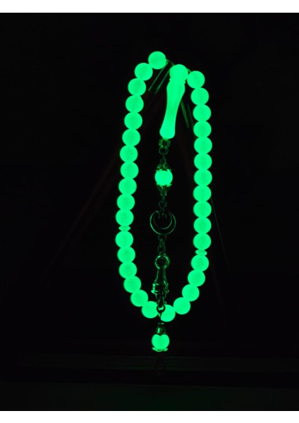 Kedi Gözü Kişiye Özel Harfli Hediyelik Tesbih Gece Karanlıkta Parlar 8 mm Küre Tesbih fırsatları