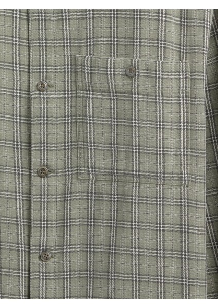 Erkek Yeşil Boxy Fit Flannel Gömlek modelleri