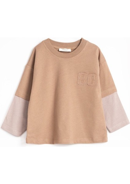 “80” Nakışlı Uzun Kollu Tişört