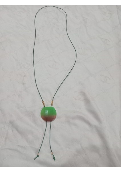 Deri Ipliyeşil Kolye