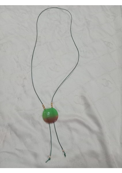 Deri Ipliyeşil Kolye