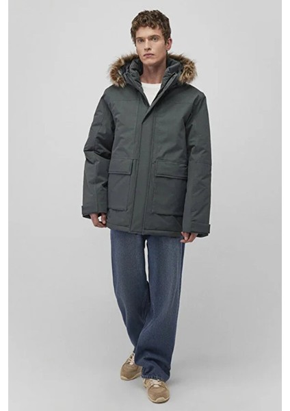 0110472-71598 Mavi Kapüşonlu Parka+