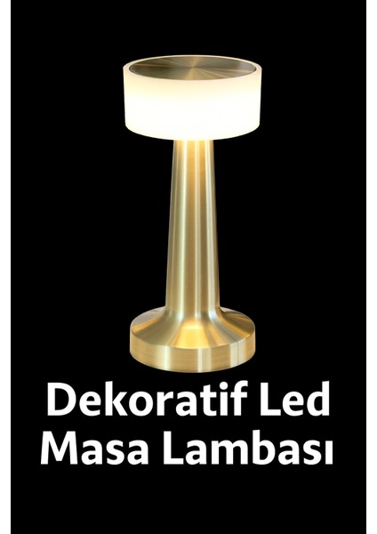 Dokunmatik Dekoratif LED Masa Lambası - Şarjlı/pilli ve 3 Kademe Parlaklık Ayarlı