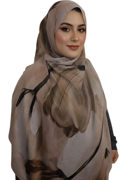 Çiçekli Bambu Crush Şal