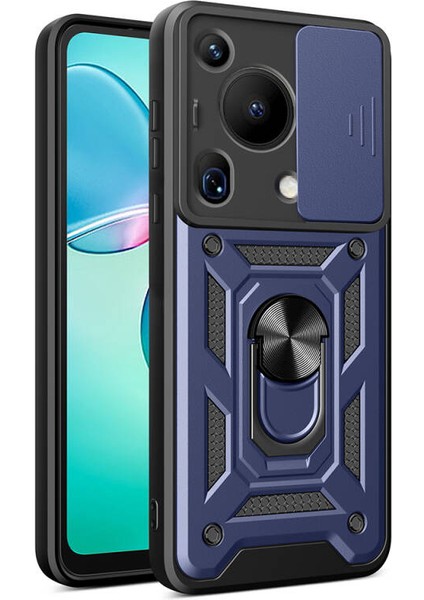 Huawei Pura 70 Ultra Kılıf Magnetik Standlı Kamera Korumalı Slide Sürgülü Cover Kapak