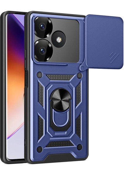 Xiaomi Redmi 13 4g Kılıf Magnetik Standlı Kamera Korumalı Slide Sürgülü Cover Kapak