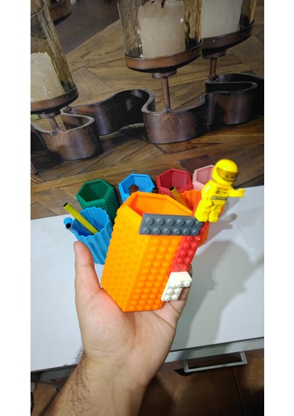 Blok Uyumlu Kalemlik | Modüler Yapı Taşlarıyla Tasarlanmış Eğlenceli Masa Üstü Organizer fiyatları