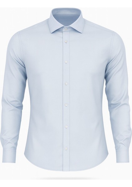 Erkek Beyaz/mavi Slim Fit Gömlek – Plus Scorpion, Ofis & Günlük Şık Kombin, Ütü Gerektirmeyen