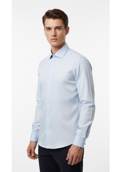 Erkek Beyaz/mavi Slim Fit Gömlek – Plus Scorpion, Ofis & Günlük Şık Kombin, Ütü Gerektirmeyen fiyatları