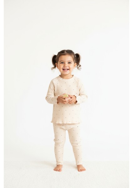 Kalp Baskılı Kaşkorse Alt-Üst Takım – Bej fiyatları