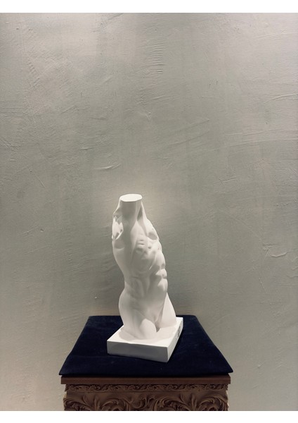 Dekoratif Antik Yunan Erkek Torso Heykeli 45×22 cm | Minimalist Klasik Büst | Boyanabilir Polyester Modern Heykel | Ev & Ofis Dekorasyonu modelleri