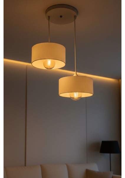 Ikili Beton Görünümlü Oval Avize Sarkıt Mutfak Salon Oturma Odası Ofis Için Aydınlatma fiyatları