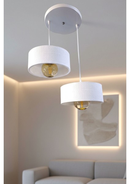 Ikili Beton Görünümlü Oval Avize Sarkıt Mutfak Salon Oturma Odası Ofis Için Aydınlatma fırsatları