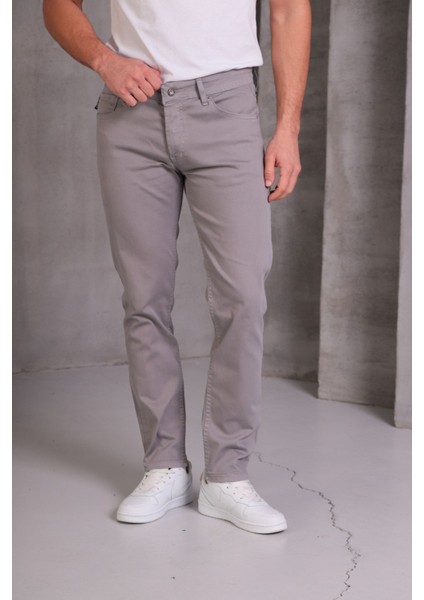 Erkek Krem Slim Fit Pantolon