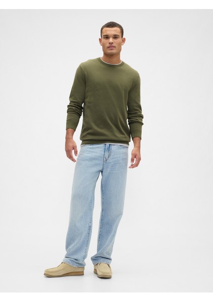 Erkek Haki Bisiklet Yaka Kazak fırsatları