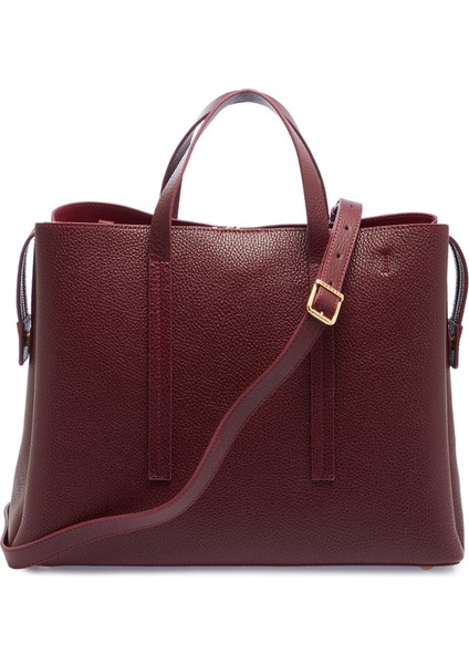 Bordo Hakiki Deri Kadın El Çantası - S25Y1BC80291-M71