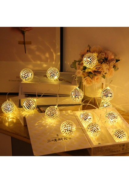 2 Metre 10 LED Disko Topu Işık - Gün Işığı, Dekoratif ve Pilli Parti LED Zinciri modelleri