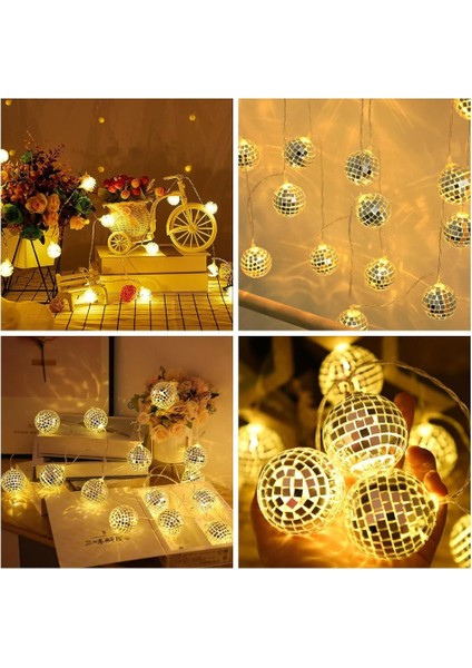 2 Metre 10 LED Disko Topu Işık - Gün Işığı, Dekoratif ve Pilli Parti LED Zinciri fırsatları