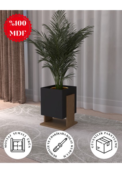Ahşap Dekoratif Saksılık | 30 x 50 Boyutunda | %100 Mdf